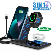 3-in-1 Magnetic Wireless Charger for Apple Devices - 15W Fast Charge